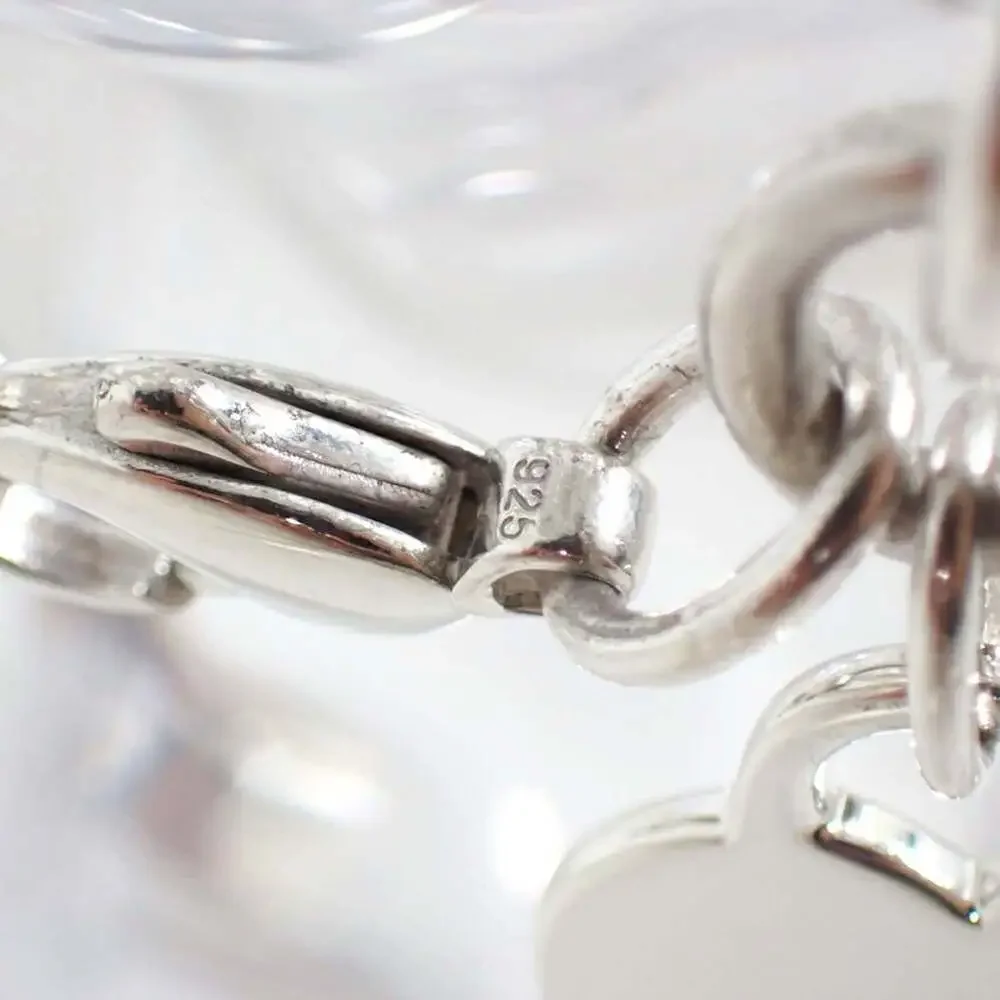 TIFFANY Silver Heart Charm Bracelet